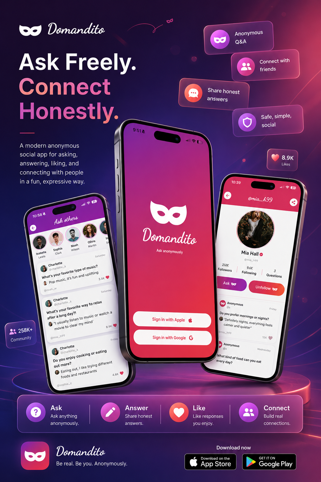 Domandito mobile app mockup